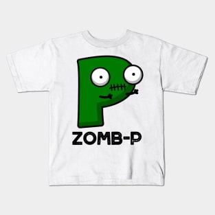 Zom-P Cute Halloween Zombie Alphabet P Pun Kids T-Shirt